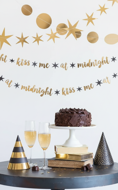 Kiss Me at Midnight banner with bright white background