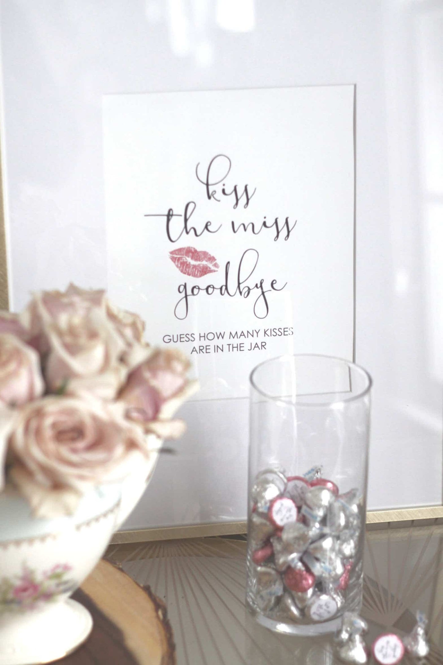 dd some fun to your bachelorette party with our "Kiss the Miss" game sign! Perfect for the bride-to-be and guests to play the classic game.