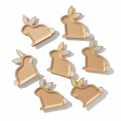 Kraft Bunny Plates Overhead Flat Lay