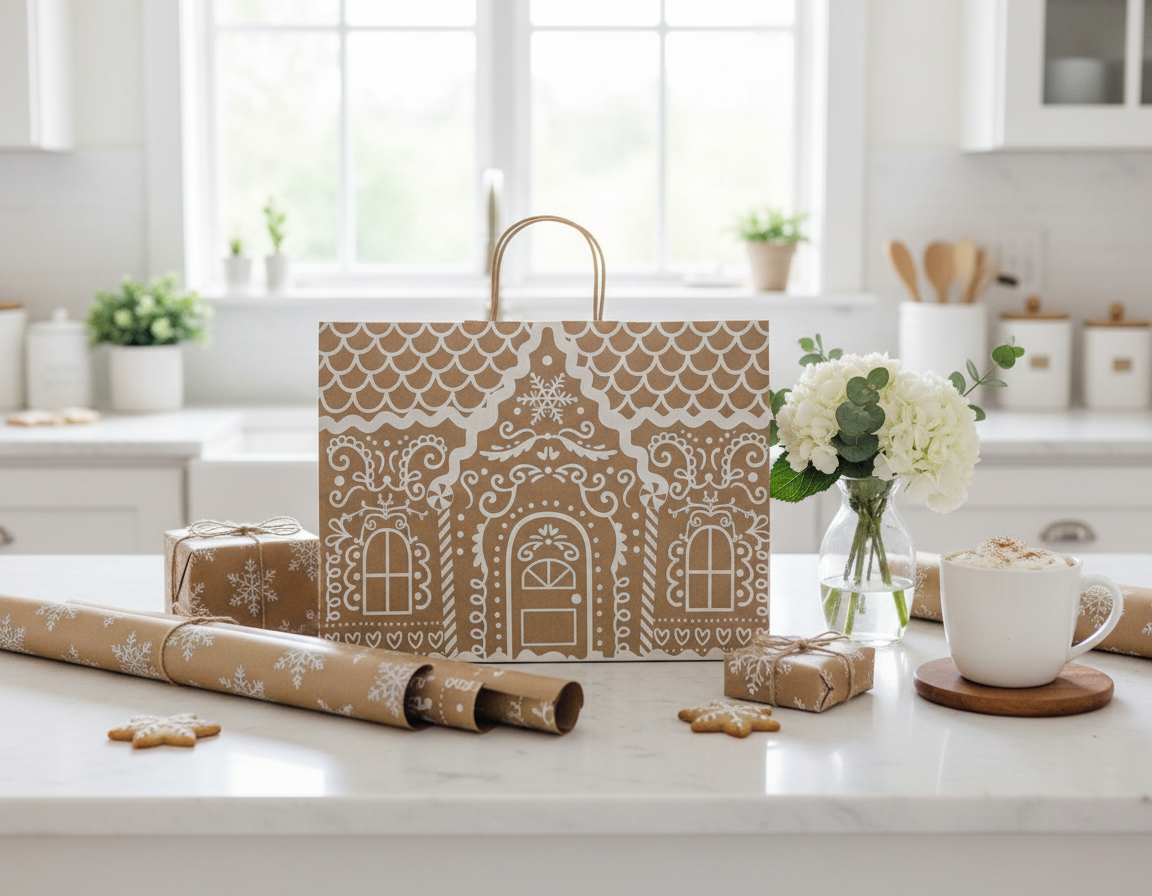Large Gingerbread House Gift Bag - Image 1