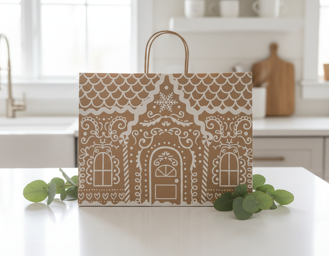 Large Gingerbread House Gift Bag - Image 2