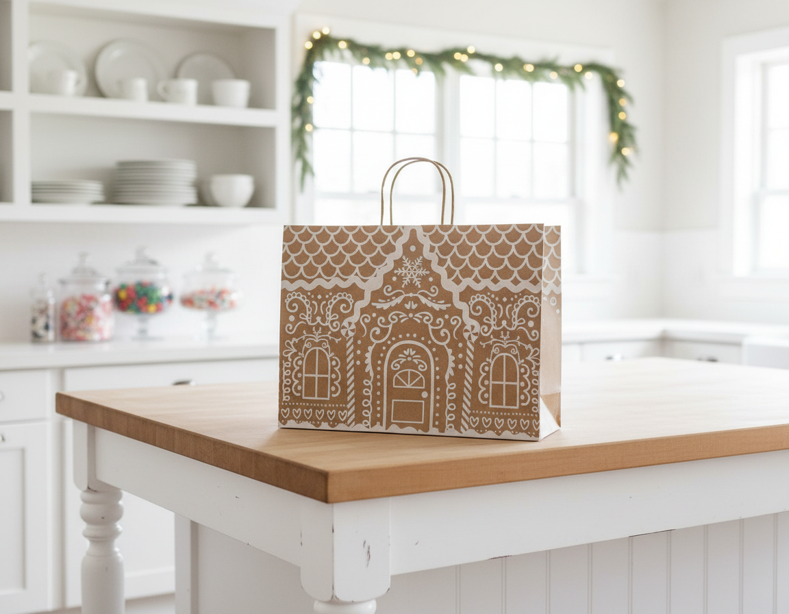 Large Gingerbread House Gift Bag - Image 3