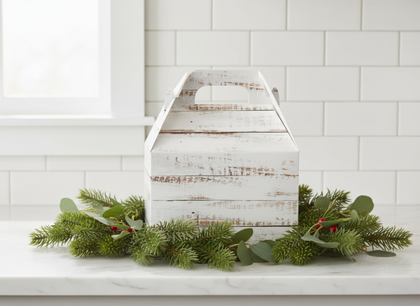 Large White Gable Box on Counter