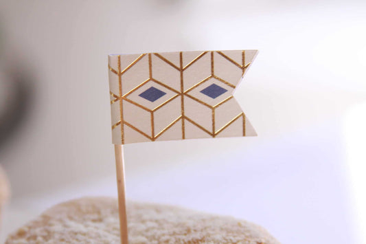 Lavender Geometric Cupcake Toppers