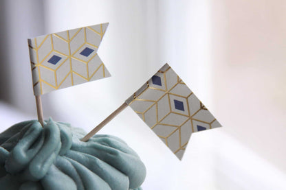 Lavender Geometric Cupcake Toppers