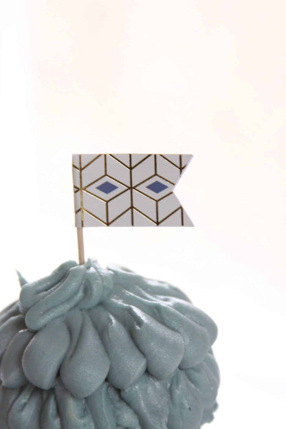 Lavender Geometric Cupcake Toppers
