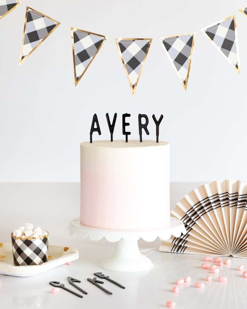 Letterboard Cake Topper Letters - Black