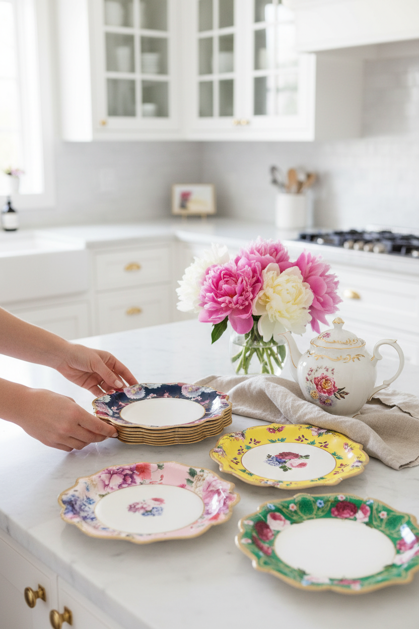 Lifestyle shot setting tea party table