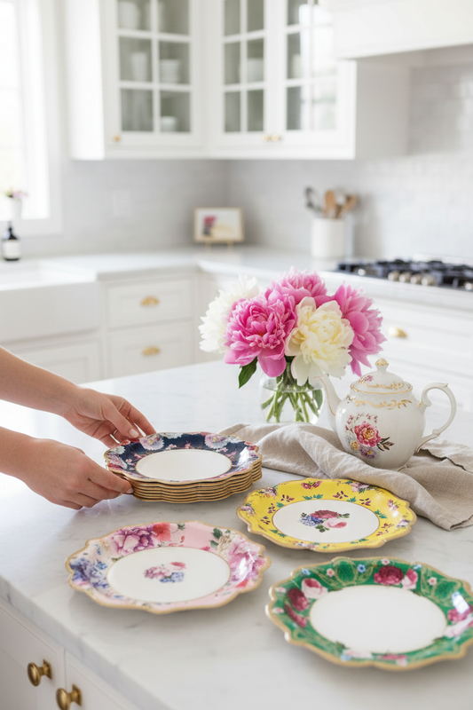 Lifestyle shot setting tea party table