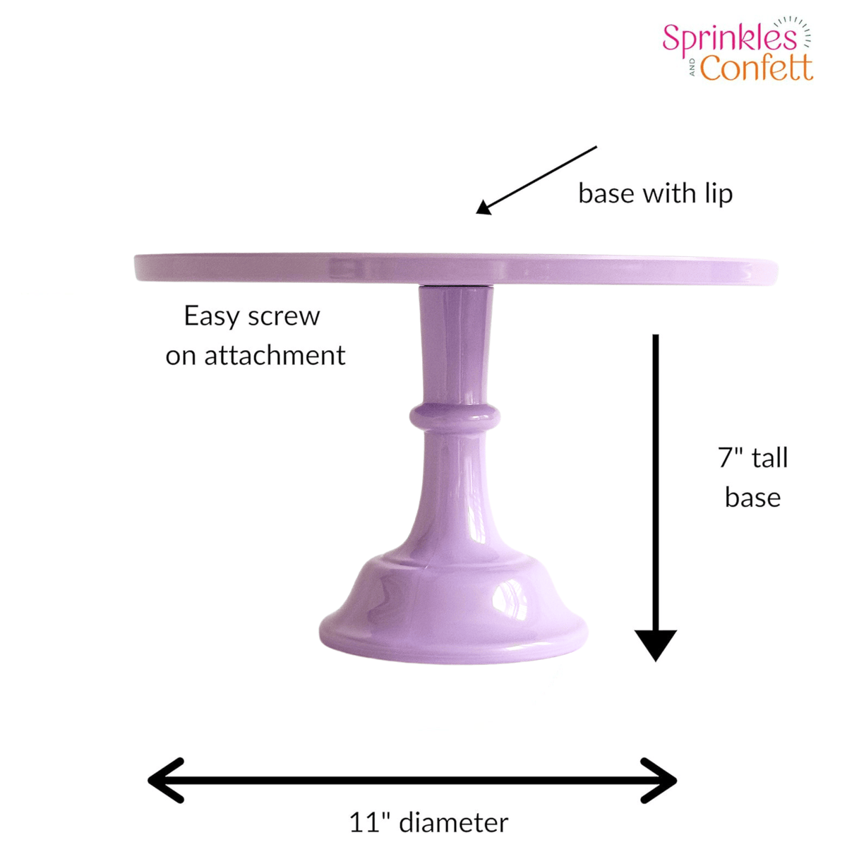 Light Purple Melamine Pedestal Cake Stand - 11.5 Inch Party Cake Plate