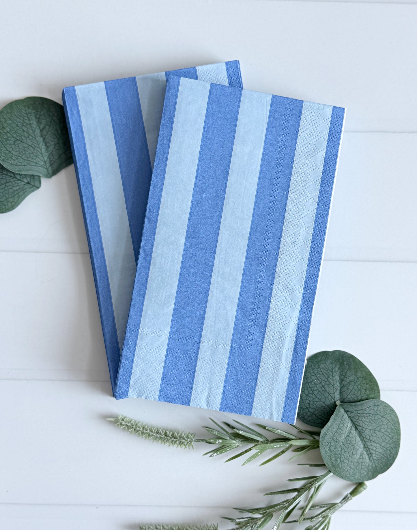 Blue Cabana Stripe Guest Towels - Premium Paper Napkins 20 Pack