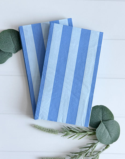 Blue Cabana Stripe Guest Towels - Premium Paper Napkins 20 Pack
