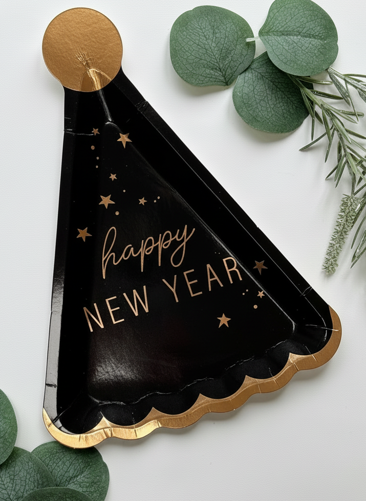 Lightened and brightened New Year's plate photo