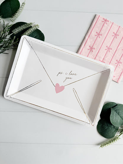 Love Note Valentine Paper Plates - Premium Dessert & Cake Plates