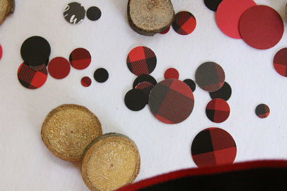 Lumberjack party confetti perfect for a baby shower or birthday