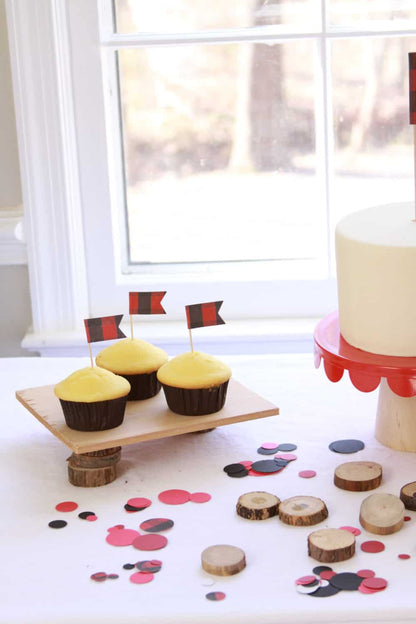 Lumberjack party confetti perfect for a baby shower or birthday
