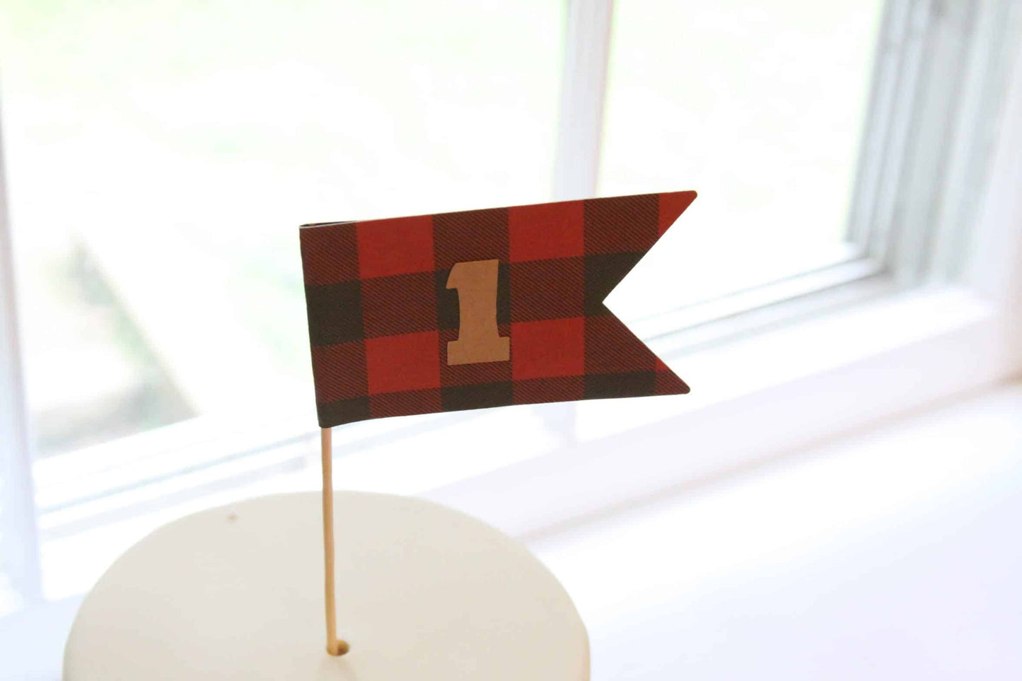 Lumberjack first birthday cake smash topper