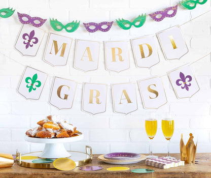 Gold Purple and Green Mardi Gras Banner