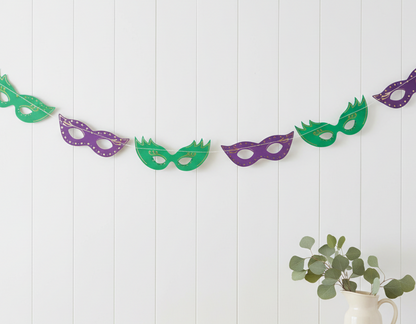 Mardi Gras Masks Banner in Kitchen