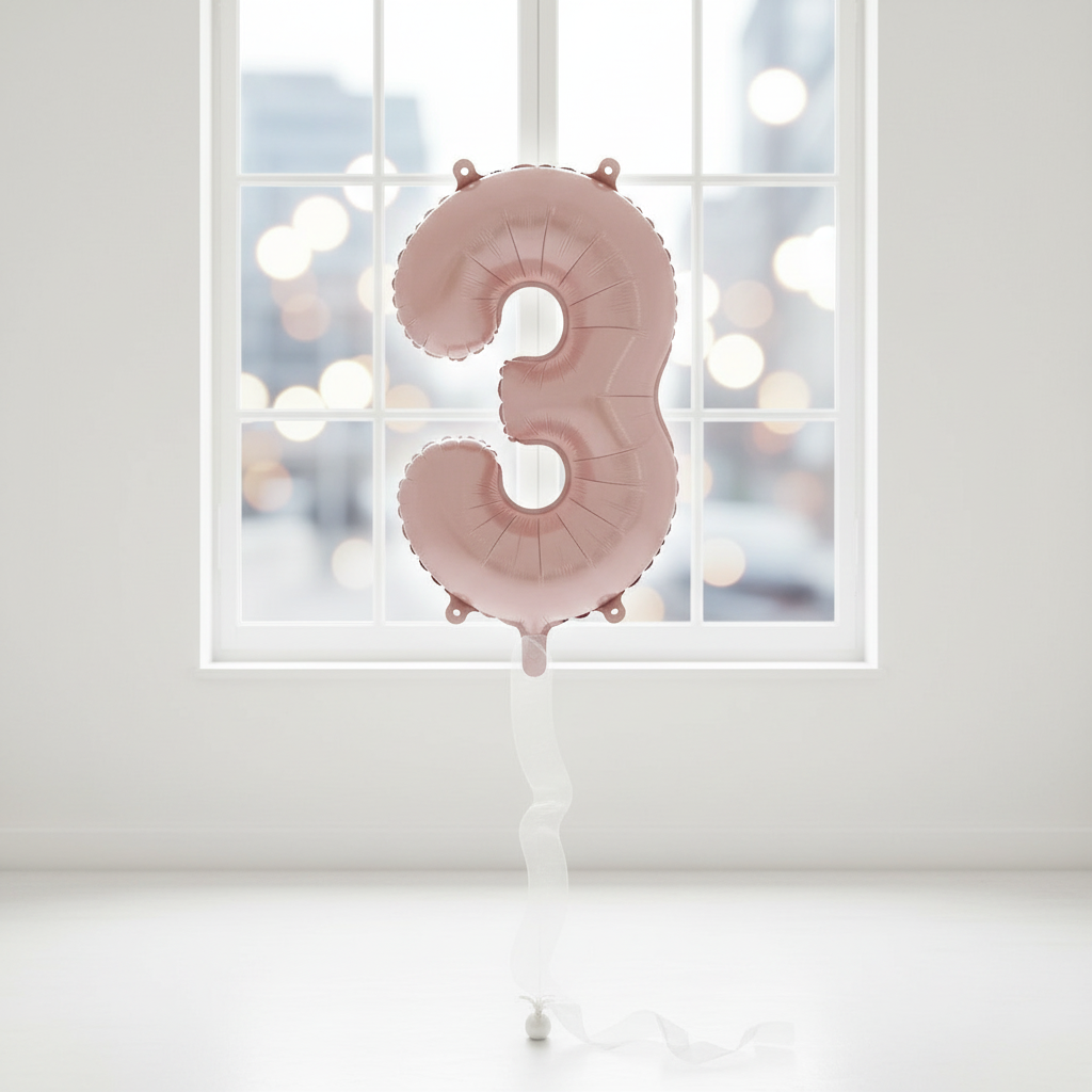 Matte Blush Number 3 Balloon