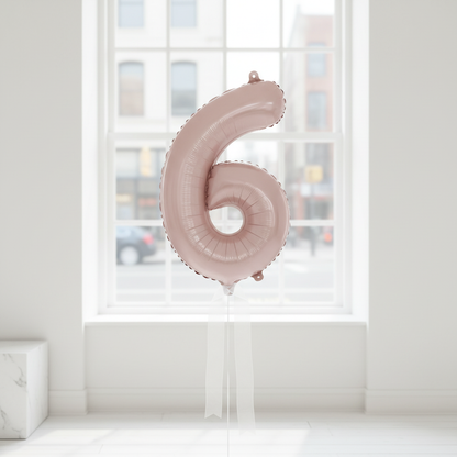 Matte Blush Number 6 Balloon