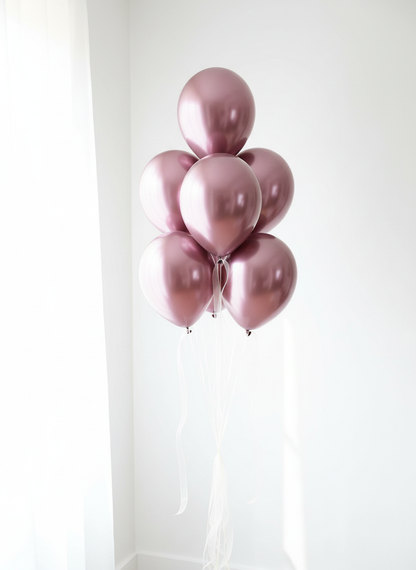 Mauve Chrome Balloon Bouquet - Lighter Version