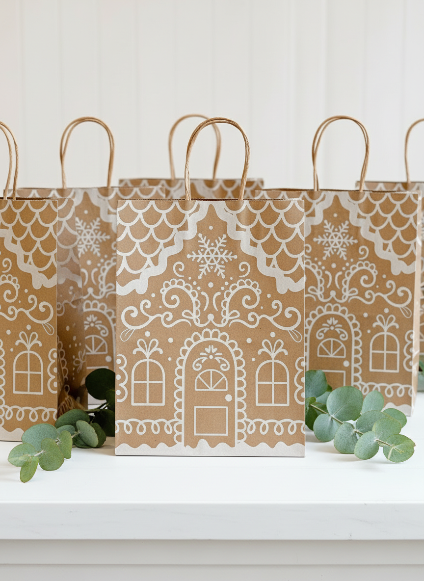 Medium Gingerbread House Gift Bag - Image 2