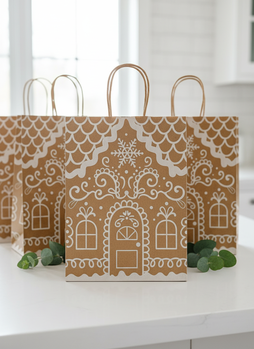 Medium Gingerbread House Gift Bag - Image 4