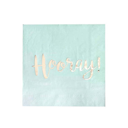 Hooray Mint and Gold paper napkins for a mermaid party