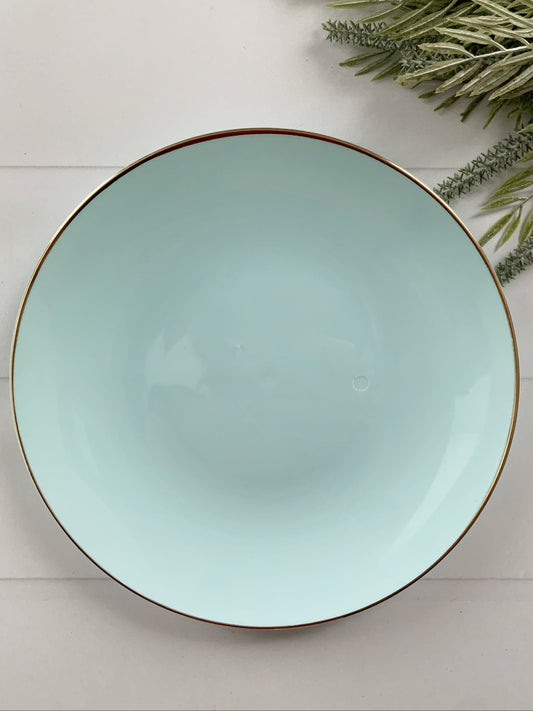 Mint Green Plastic Plates with Gold Rim 7.5" - Premium Appetizer Dessert Plates 10 Pack