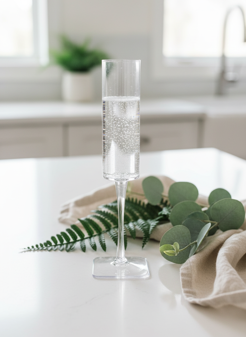 Modern Plastic Champagne Flute Detail