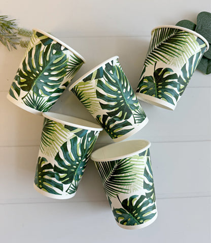 Tropical Leaf Paper Cups