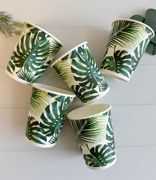 Tropical Leaf Paper Cups
