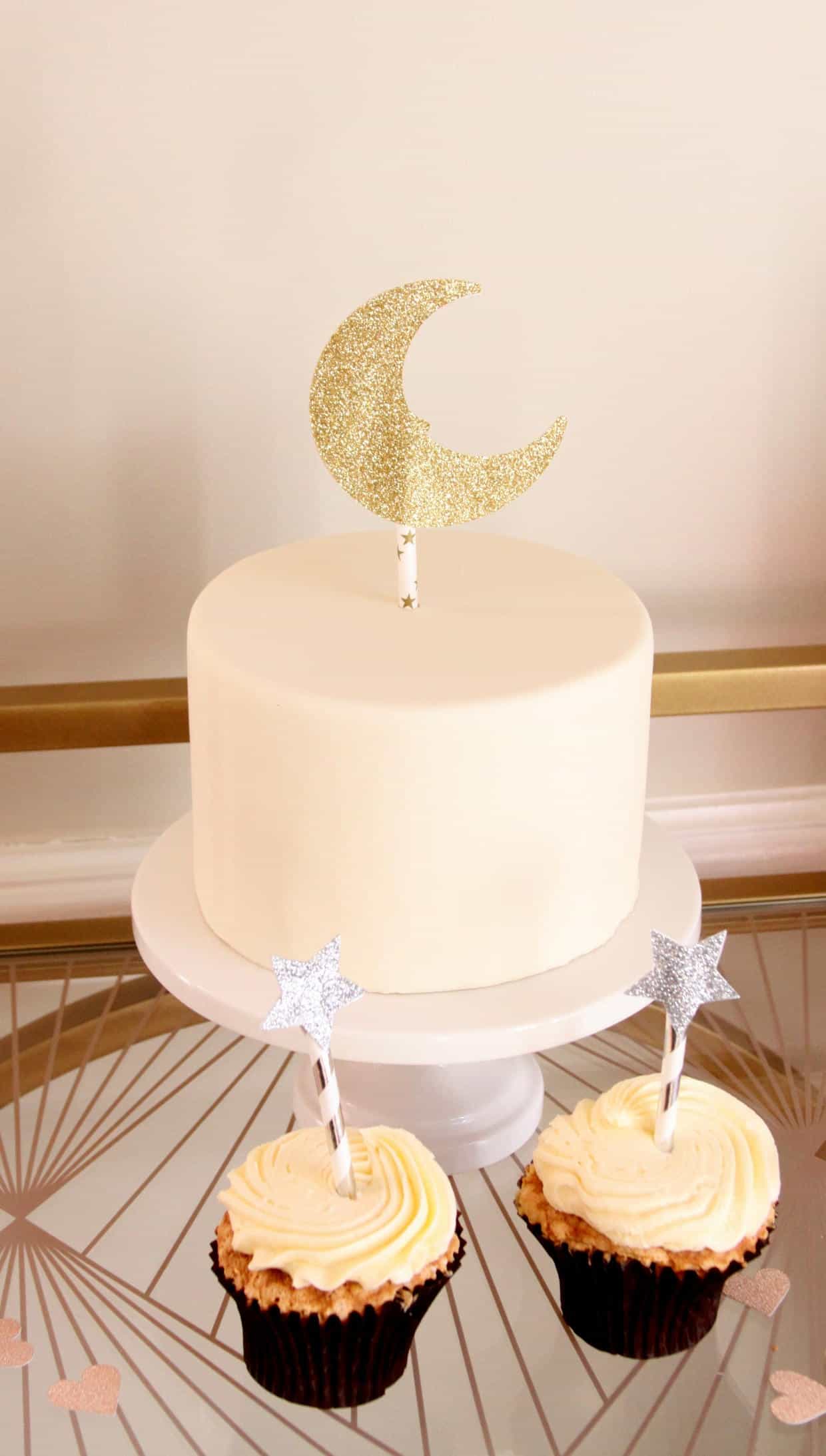 Moon Cake Topper- Gold & Silver