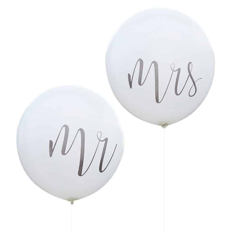 Mr and Mrs Wedding Balloons