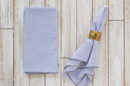 Seersucker Everyday Napkins 18 Inch Set of 4 - Colorful Reusable Cloth Napkins No Ironing Needed