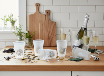 New Year's Eve disco ball cups