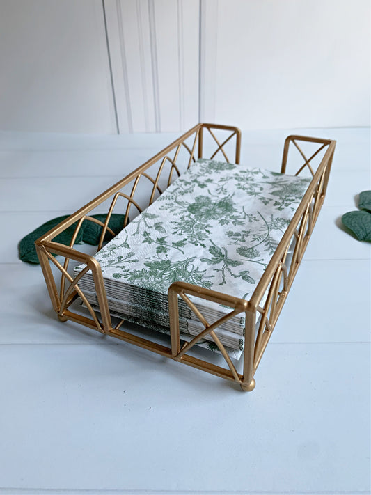 Arch Matte Gold Dinner Napkin Caddy