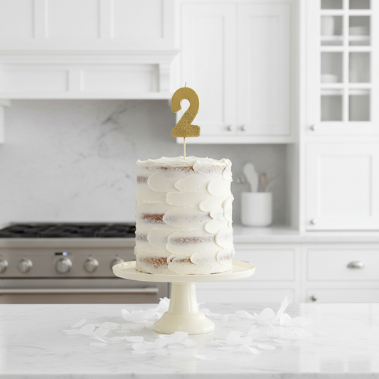 Number 2 Candle on Cake