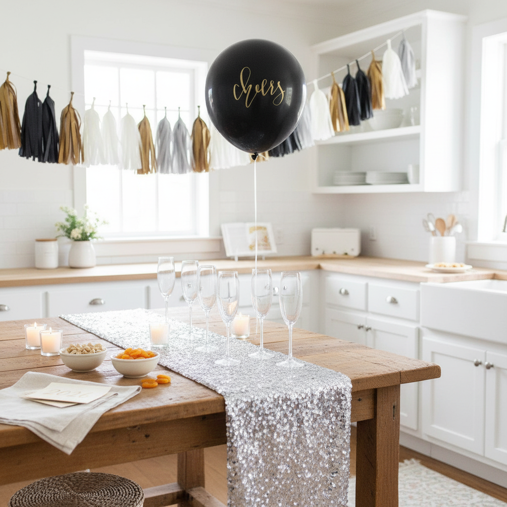 NYE party with Cheers balloon