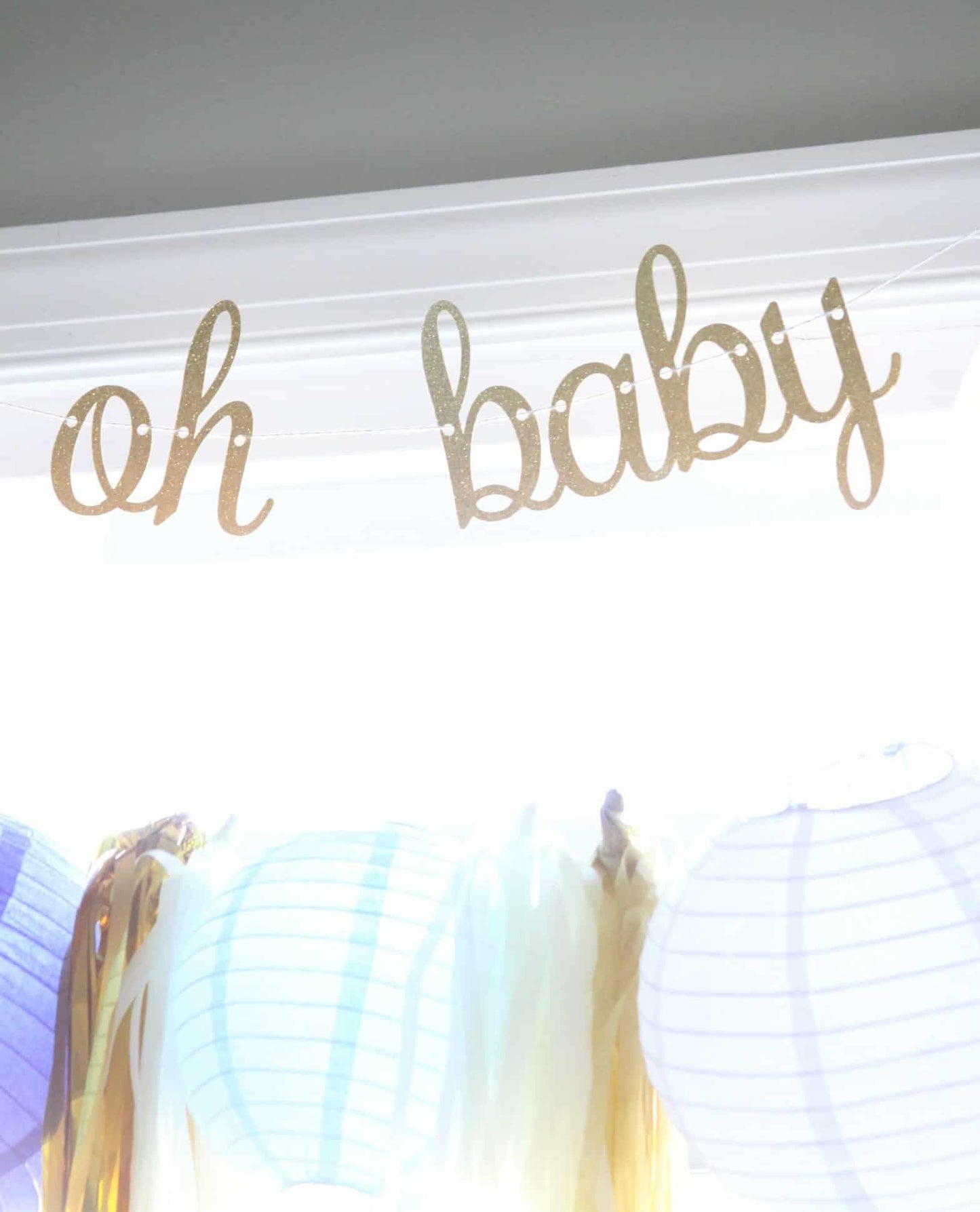 Oh Baby Banner in Silver or Gold