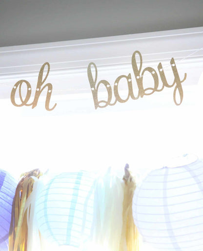 Oh Baby Banner in Silver or Gold