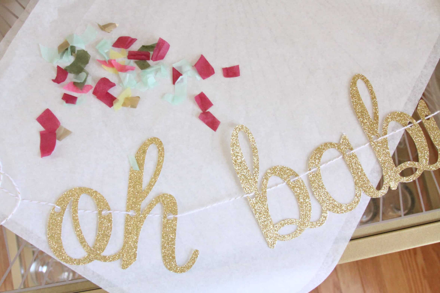 Oh Baby Banner in Silver or Gold