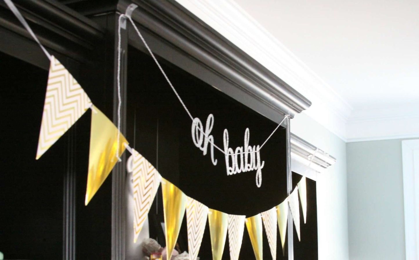 Oh Baby Banner in Silver or Gold