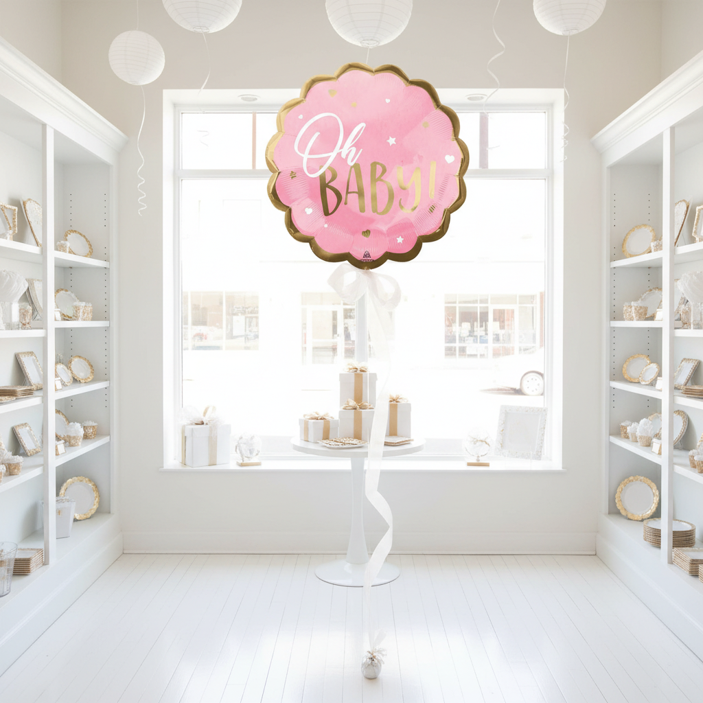 Oh Baby Pink Balloon Party Store Window