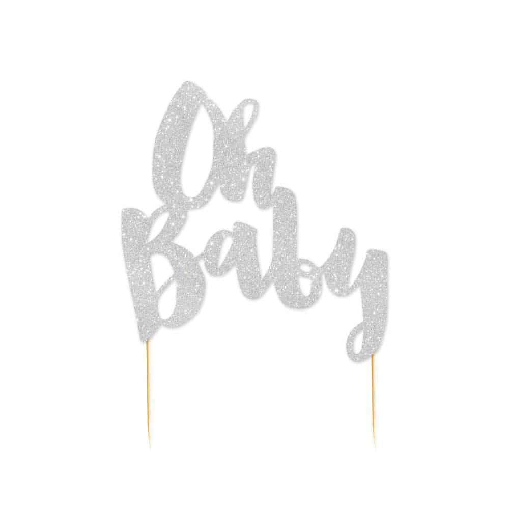 Oh Baby Silver Cake Topper