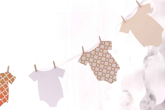 Onesie Baby Shower Banner - Gold & White