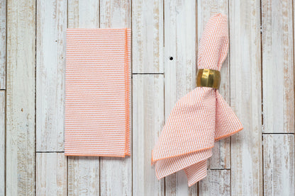 Seersucker Everyday Napkins 18 Inch Set of 4 - Colorful Reusable Cloth Napkins No Ironing Needed