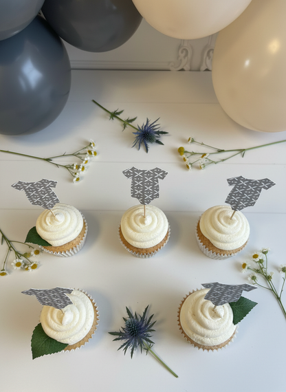Overhead flat lay of dessert display