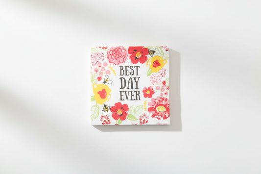 Overhead flat lay with black text